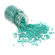 Seed beads. 2 mm. 30 gram/1800 stk. i plastrør. Turkis/cyan.